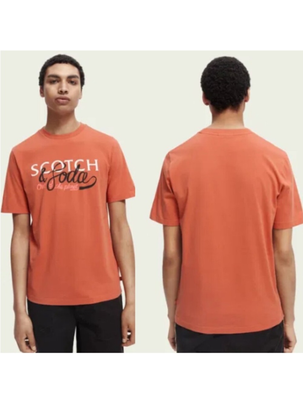 Scotch & Soda Out of this Planet Logo Tee Men's Large Orange